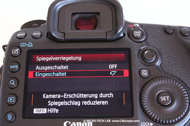 Canon 5D Mark III verrouillage du miroir