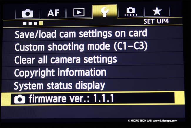 monter le Canon EOS-1D X sur le tube oculaire firmware