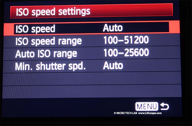 Canon EOS-1D X high ISO number light sensitivity fluorescence