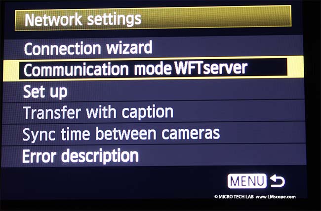 Canon EOS-1D X network setting