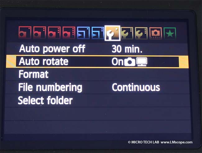 Canon EOS 60D auto rotate