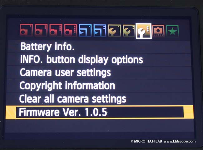 Firmware Canon EOS 60D camara