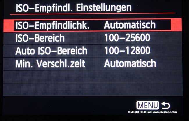 Canon EOS 6D Vollformatkamera ISO Lichtempfindlich