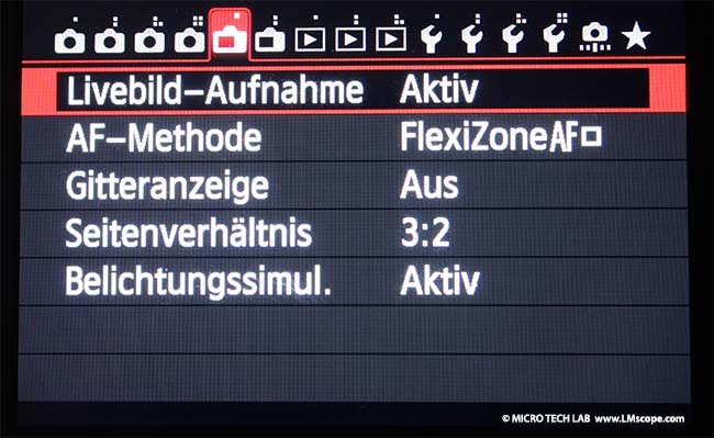 Canon EOS 6D live view Modus