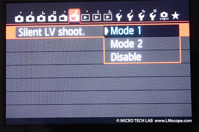 Live view mode Canon EOS 6D