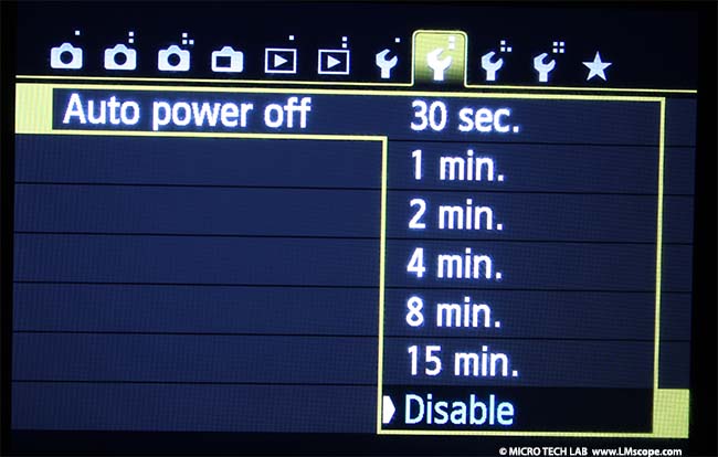 Canon EOS 700D Autopower Einstellmglichkeiten