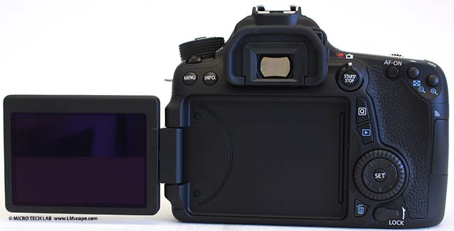 Canon EOS DSLR with tilting and rotable display