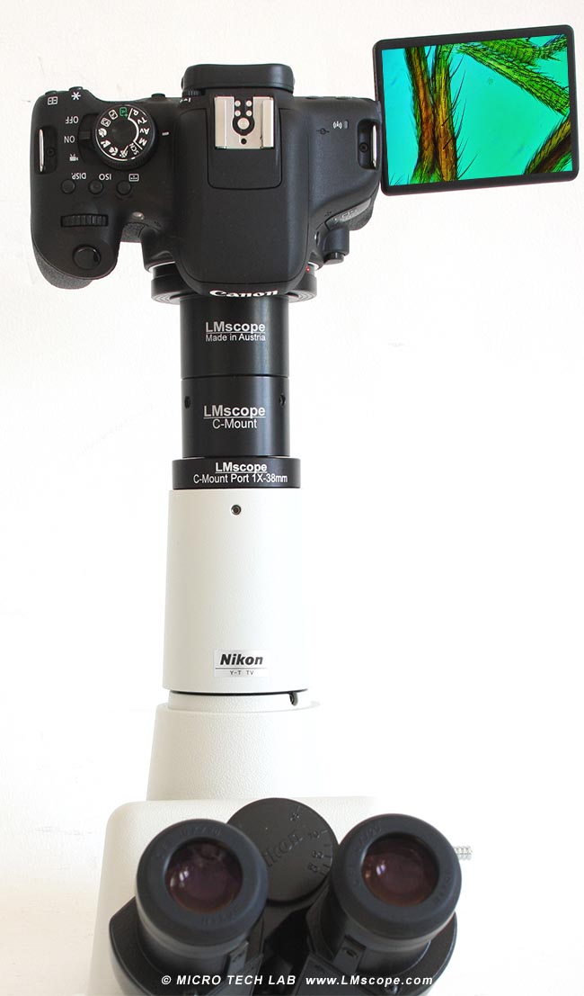 Mikroskop Fototubus Kamera mit beweglichem Display