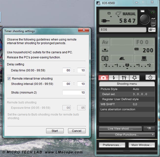 time lapse microscopy  application