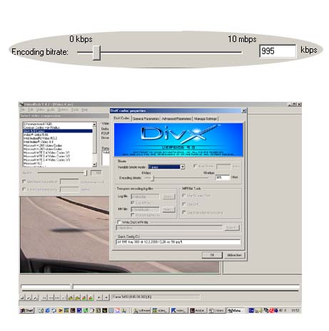 Open Video File Button y elija la compresin Codec DivX