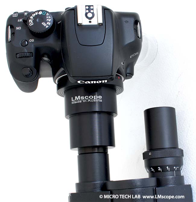 Euromex Novex B Mikroskop Montage Kamera mit LM digitalen Adaptern am Okular