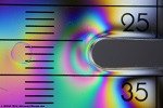 Material analysis ruler with polarisation microscopy