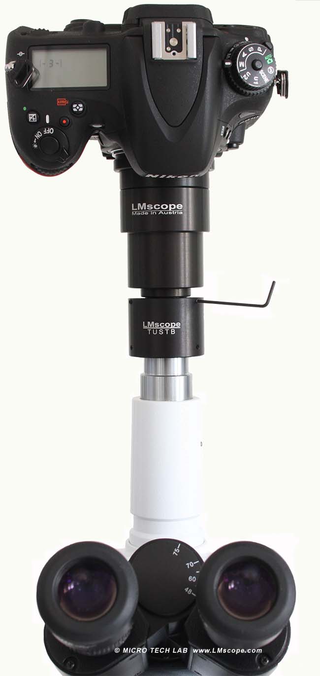 LM adaptateur pour utilisation d un appareil photo réflex numérique auf microscope