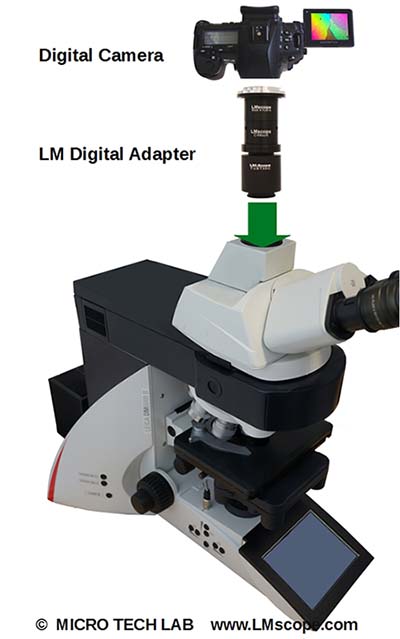 leica dm 6000 b avec LM Digital Adapter, TUST and DSLR