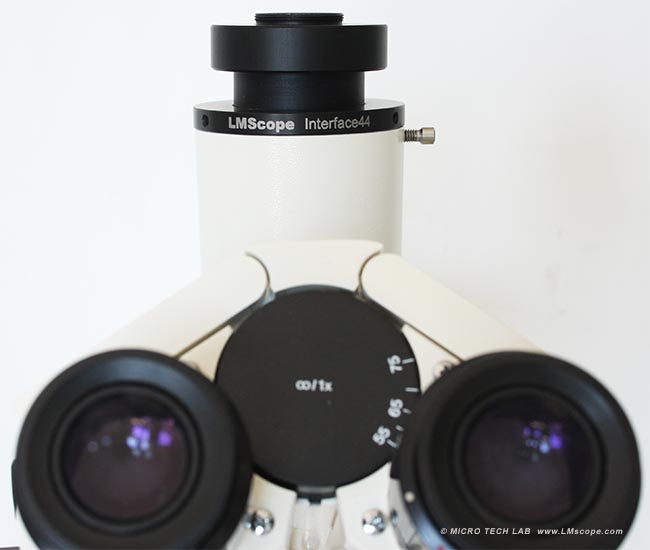 Microscope photo tube factor