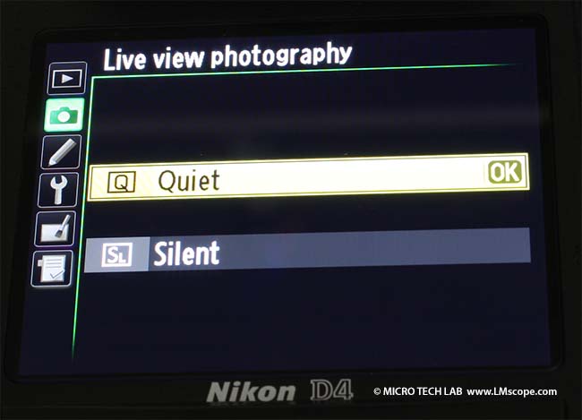 Nikon D4 silent mode