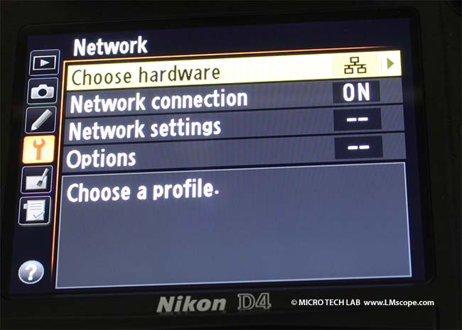 Nikon D4 LAN network
