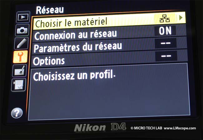 Nikon D4 lan connection