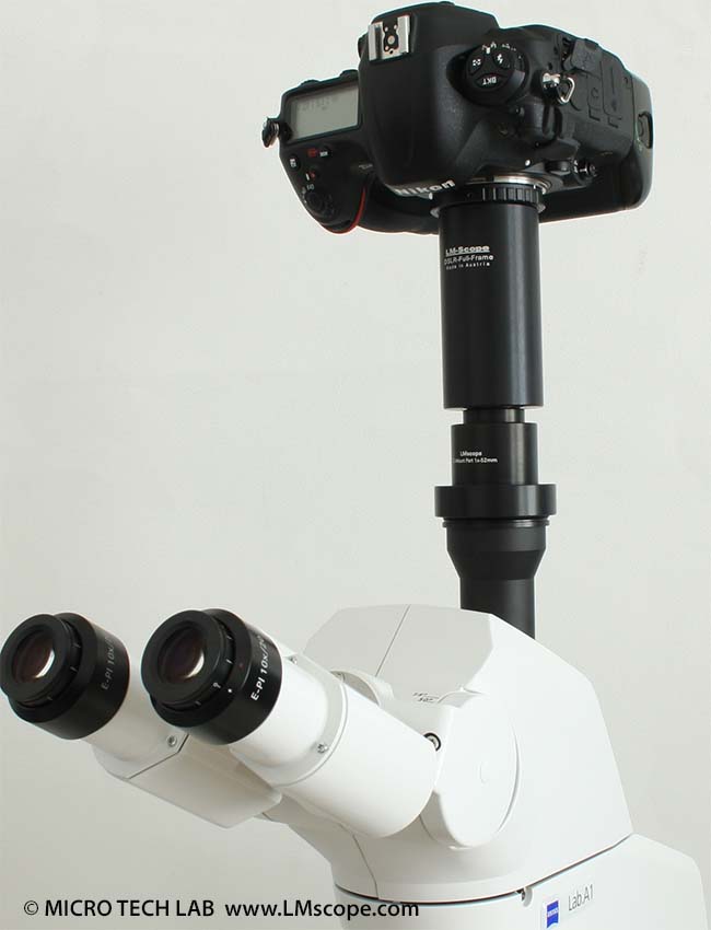 Nikon D4 en Zeiss Axio Lab.A1 microscopio