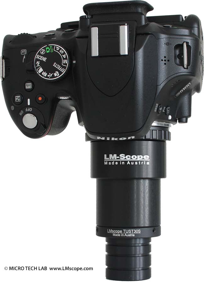Nikon D5100 DSLR mit Okularadapter Mikroskopie
