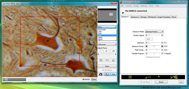 Camera Control Pro 2 fonction de grossissement