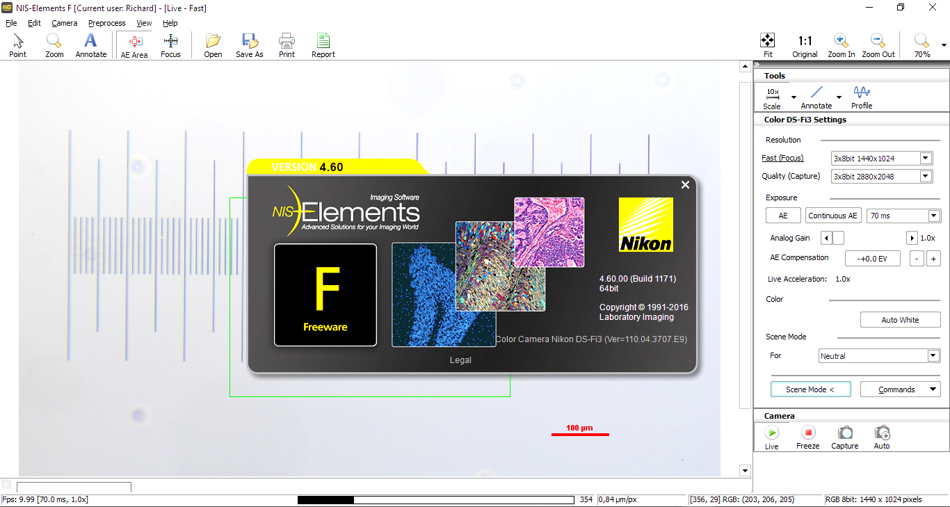 Nikon NIS Steuersoftware C-mount Kamera adapterloesung