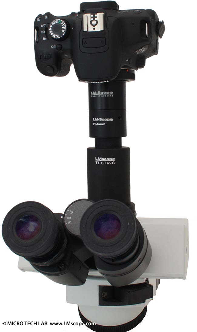 Camara reflex digital, de sistema en Olympus BX microscopio