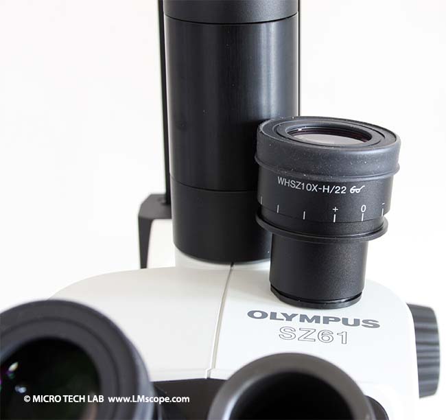 Olympus Stereomikroskop SZ61 mit Okulartubus Okular entfernen