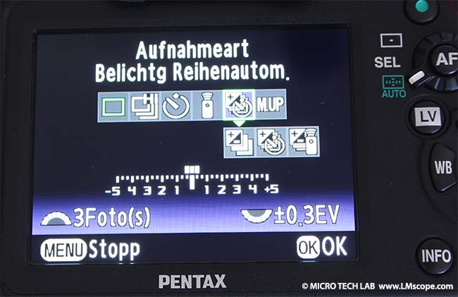 Pentax K-5 IIs series recording