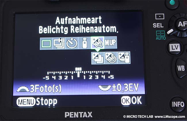 Pentax DSLR menu