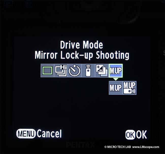 mirror lock-up shooting with remove control