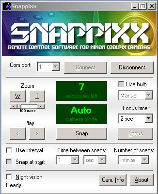 Screenshot Snappixx Remote software