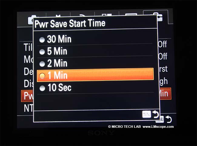temps affichage maximum Sony alpha 7