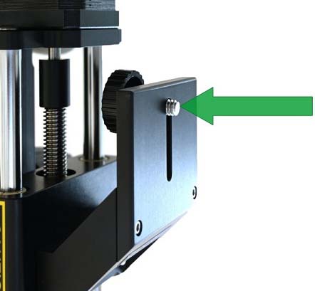 Montage Stackshot Schlitten am LM Makrostativ: Befestigungsschraube Stackshot Schlitten