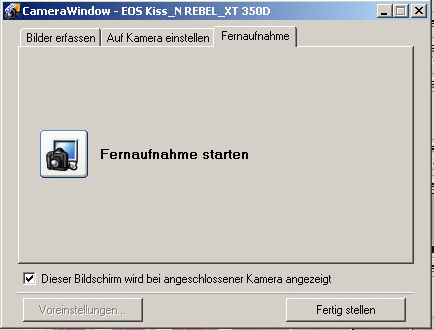 Fernaufnahme starten