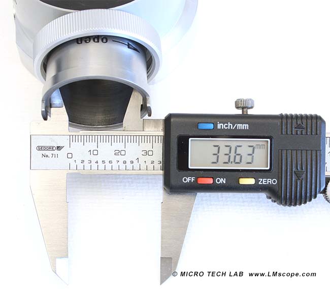 Zeiss OPMI Interface internal diameter measurement